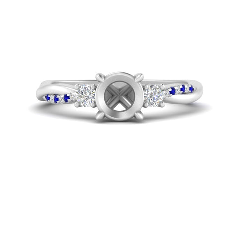 Twisted Vine Vintage Semi Mount Diamond Engagement Ring