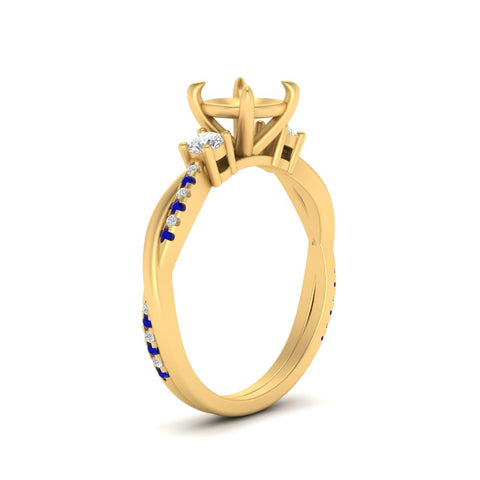 Twisted Vine Vintage Semi Mount Diamond Engagement Ring