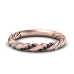 Load image into Gallery viewer, twisted-vine-wedding-band-with-black-diamond-in-rose-gold-FD9127BGBLACK-NL-RG
