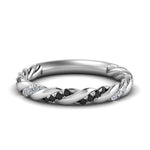Load image into Gallery viewer, twisted-vine-wedding-band-with-black-diamond-in-white-gold-FD9127BGBLACK-NL-WG
