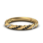Load image into Gallery viewer, twisted-vine-wedding-band-with-black-diamond-in-yellow-gold-FD9127BGBLACK-NL-YG
