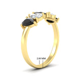 Load image into Gallery viewer, two-carat-5-stone-black-diamond-teardrop-anniversary-ring-in-yellow-gold-fdwb8008peblackangle2-2.00ct-nl-yg-hw.jpg