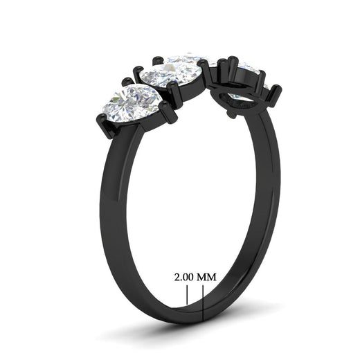 Pear Shaped 2 Carat Five Stone Wedding Diamond Band