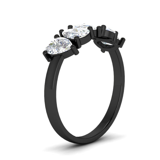 Pear Shaped 2 Carat Five Stone Wedding Diamond Band