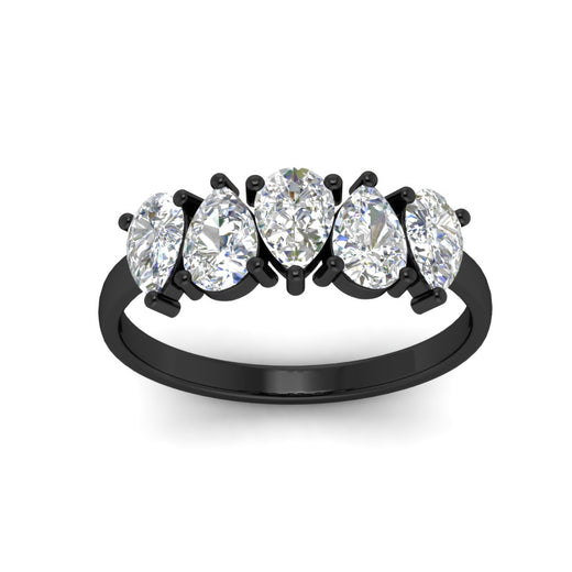 Pear Shaped 2 Carat Five Stone Wedding Diamond Band
