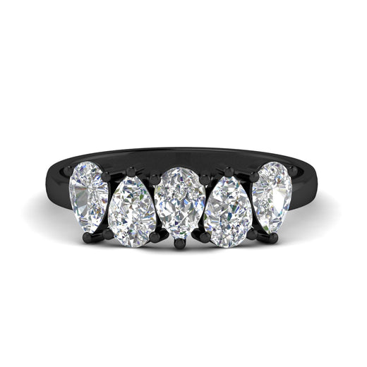 Pear Shaped 2 Carat Five Stone Wedding Diamond Band