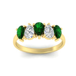 Load image into Gallery viewer, two-carat-5-stone-emerald-teardrop-anniversary-ring-in-yellow-gold-fdwb8008pegemgrangle5-2.00ct-nl-yg.jpg