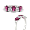 Load image into Gallery viewer, two-carat-5-stone-pink-sapphire-teardrop-anniversary-ring-in-white-gold-fdwb8008pegsadrpiangle3-2.00ct-nl-wg.jpg