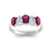 Load image into Gallery viewer, two-carat-5-stone-pink-sapphire-teardrop-anniversary-ring-in-white-gold-fdwb8008pegsadrpiangle5-2.00ct-nl-wg.jpg