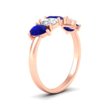 Load image into Gallery viewer, two-carat-5-stone-sapphire-teardrop-anniversary-ring-in-rose-gold-fdwb8008pegsablangle2-2.00ct-nl-rg.jpg