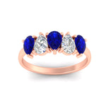 Load image into Gallery viewer, two-carat-5-stone-sapphire-teardrop-anniversary-ring-in-rose-gold-fdwb8008pegsablangle5-2.00ct-nl-rg.jpg