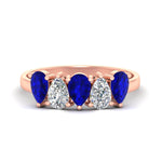 Load image into Gallery viewer, two-carat-5-stone-sapphire-teardrop-anniversary-ring-in-rose-gold-fdwb8008pegsablsleep-2.00ct-nl-rg.jpg
