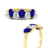 Load image into Gallery viewer, two-carat-5-stone-sapphire-teardrop-anniversary-ring-in-yellow-gold-fdwb8008pegsablangle3-2.00ct-nl-yg.jpg