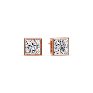 Princess Cut Diamond Solitaire Stud Earrings (IGI Certified)
