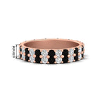 Load image into Gallery viewer, two-line-round-diamond-band-ring-with-black-diamond-in-rose-gold-FD11378BGBLACK-1.80CT-NL-RG
