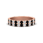 Load image into Gallery viewer, two-line-round-diamond-band-ring-with-black-diamond-in-rose-gold-FD11378BGBLACK-1.80CT-NL-RG
