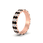 Load image into Gallery viewer, two-line-round-diamond-band-ring-with-black-diamond-in-rose-gold-FD11378BGBLACK-1.80CT-NL-RG
