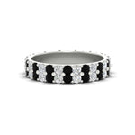 Load image into Gallery viewer, two-line-round-diamond-band-ring-with-black-diamond-in-white-gold-FD11378BGBLACK-1.80CT-NL-WG
