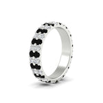 Load image into Gallery viewer, two-line-round-diamond-band-ring-with-black-diamond-in-white-gold-FD11378BGBLACK-1.80CT-NL-WG
