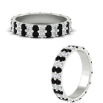 Load image into Gallery viewer, two-line-round-diamond-band-ring-with-black-diamond-in-white-gold-FD11378BGBLACK-1.80CT-NL-WG

