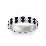 Load image into Gallery viewer, two-line-round-diamond-band-ring-with-black-diamond-in-white-gold-FD11378BGBLACK-1.80CT-NL-WG
