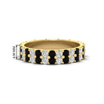 Load image into Gallery viewer, two-line-round-diamond-band-ring-with-black-diamond-in-yellow-gold-FD11378BGBLACK-1.80CT-NL-YG
