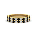 Load image into Gallery viewer, two-line-round-diamond-band-ring-with-black-diamond-in-yellow-gold-FD11378BGBLACK-1.80CT-NL-YG
