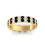 Load image into Gallery viewer, two-line-round-diamond-band-ring-with-black-diamond-in-yellow-gold-FD11378BGBLACK-1.80CT-NL-YG

