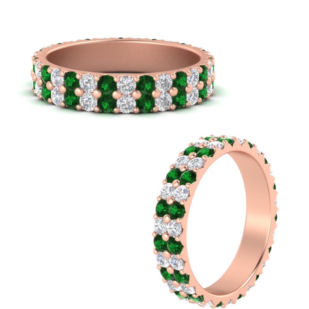 two-line-round-diamond-band-ring-with-emerald-in-rose-gold-FD11378BGEMGR-1.80CT-NL-RG