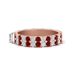 Load image into Gallery viewer, two-line-round-diamond-band-ring-with-ruby-in-rose-gold-FD11378BGRUDR-1.80CT-NL-RG
