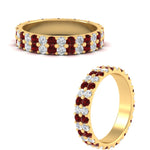 Load image into Gallery viewer, two-line-round-diamond-band-ring-with-ruby-in-yellow-gold-FD11378BGRUDR-1.80CT-NL-YG
