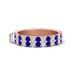 Load image into Gallery viewer, two-line-round-diamond-band-ring-with-sapphire-in-rose-gold-FD11378BGSABL-1.80CT-NL-RG
