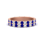 Load image into Gallery viewer, two-line-round-diamond-band-ring-with-sapphire-in-rose-gold-FD11378BGSABL-1.80CT-NL-RG
