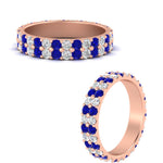 Load image into Gallery viewer, two-line-round-diamond-band-ring-with-sapphire-in-rose-gold-FD11378BGSABL-1.80CT-NL-RG
