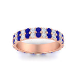 Load image into Gallery viewer, two-line-round-diamond-band-ring-with-sapphire-in-rose-gold-FD11378BGSABL-1.80CT-NL-RG
