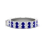 Load image into Gallery viewer, two-line-round-diamond-band-ring-with-sapphire-in-white-gold-FD11378BGSABL-1.80CT-NL-WG
