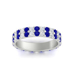Load image into Gallery viewer, two-line-round-diamond-band-ring-with-sapphire-in-white-gold-FD11378BGSABL-1.80CT-NL-WG
