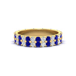 Load image into Gallery viewer, two-line-round-diamond-band-ring-with-sapphire-in-yellow-gold-FD11378BGSABL-1.80CT-NL-YG
