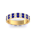 Load image into Gallery viewer, two-line-round-diamond-band-ring-with-sapphire-in-yellow-gold-FD11378BGSABL-1.80CT-NL-YG

