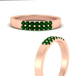 Load image into Gallery viewer, two-line-round-emerald-band-ring-in-rose-gold-FD11382BGEMGRANGLE3-0.25CT-NL-RG
