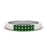 Load image into Gallery viewer, two-line-round-emerald-band-ring-in-white-gold-FD11382BGEMGR-0.25CT-NL-WG
