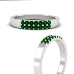 Load image into Gallery viewer, two-line-round-emerald-band-ring-in-white-gold-FD11382BGEMGRANGLE3-0.25CT-NL-WG
