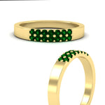 Load image into Gallery viewer, two-line-round-emerald-band-ring-in-yellow-gold-FD11382BGEMGRANGLE3-0.25CT-NL-YG
