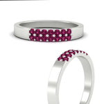 Load image into Gallery viewer, two-line-round-pink-sapphire-band-ring-in-white-gold-FD11382BGSADRPIANGLE3-0.25CT-NL-WG

