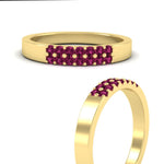 Load image into Gallery viewer, two-line-round-pink-sapphire-band-ring-in-yellow-gold-FD11382BGSADRPIANGLE3-0.25CT-NL-YG

