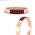 Load image into Gallery viewer, two-line-round-ruby-band-ring-in-rose-gold-FD11382BGRUDRANGLE3-0.25CT-NL-RG
