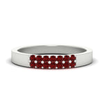 Load image into Gallery viewer, two-line-round-ruby-band-ring-in-white-gold-FD11382BGRUDR-0.25CT-NL-WG
