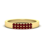 Load image into Gallery viewer, two-line-round-ruby-band-ring-in-yellow-gold-FD11382BGRUDR-0.25CT-NL-YG
