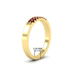 Load image into Gallery viewer, two-line-round-ruby-band-ring-in-yellow-gold-FD11382BGRUDRANGLE2-0.25CT-NL-YG-HW
