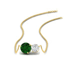 Load image into Gallery viewer, two-round-cut-diamond-pendant-with-emerald-in-FDPD11022GEMGR-NL-YG
